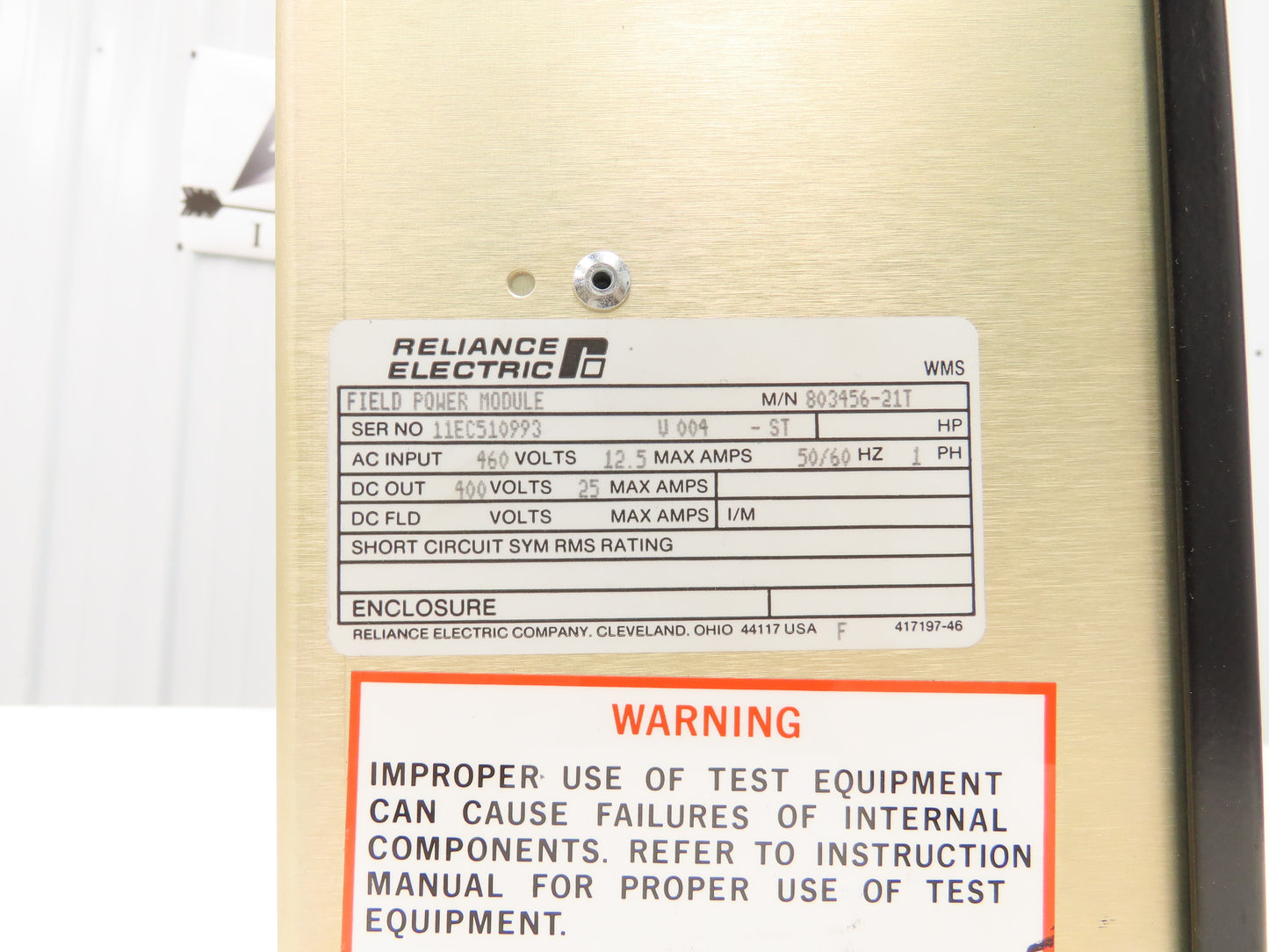Reliance Electric 803456-21T Distributed System Field Power Module 460VDC Out
