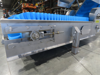 Woods Sanitary Food Process Z Incline Bucket Conveyor 18" Belt 15' 8"H -No Drive