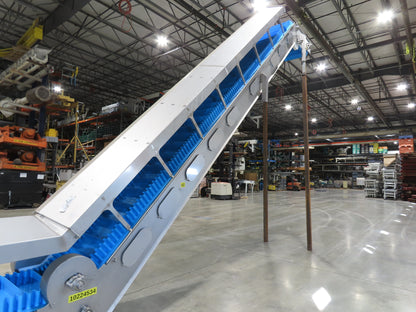 Woods Sanitary Food Process Z Incline Bucket Conveyor 18" Belt 15' 8"H -No Drive