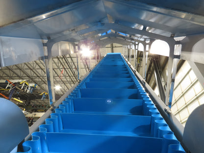 Woods Sanitary Food Process Z Incline Bucket Conveyor 18" Belt 15' 8"H -No Drive