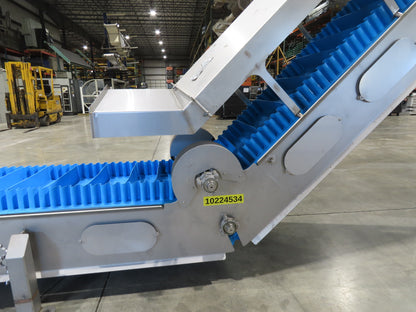 Woods Sanitary Food Process Z Incline Bucket Conveyor 18" Belt 15' 8"H -No Drive