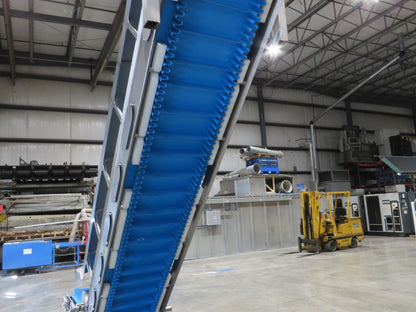 Woods Sanitary Food Process Z Incline Bucket Conveyor 18" Belt 15' 8"H -No Drive