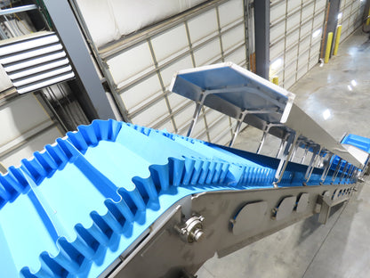 Woods Sanitary Food Process Z Incline Bucket Conveyor 18" Belt 15' 8"H -No Drive