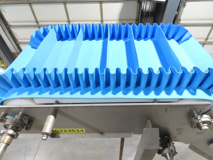 Woods Sanitary Food Process Z Incline Bucket Conveyor 18" Belt 15' 8"H -No Drive