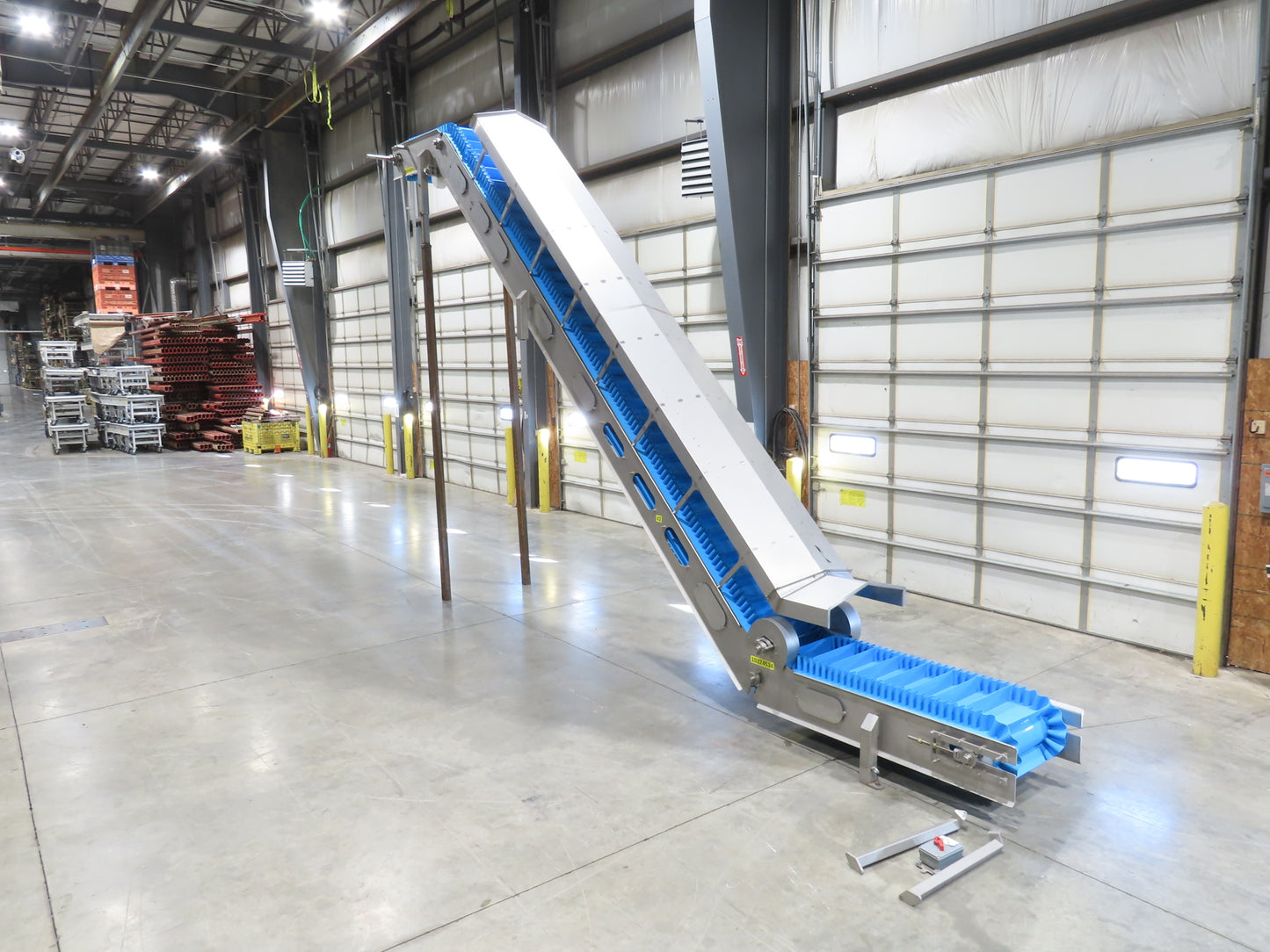 Woods Sanitary Food Process Z Incline Bucket Conveyor 18" Belt 15' 8"H -No Drive