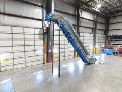 Woods Sanitary Food Process Z Incline Bucket Conveyor 18" Belt 15' 8"H -No Drive