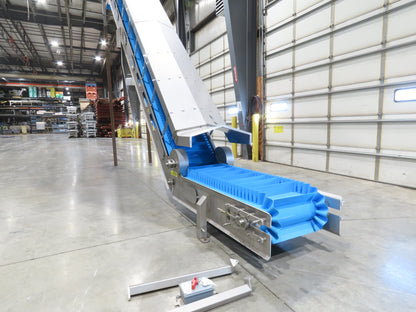 Woods Sanitary Food Process Z Incline Bucket Conveyor 18" Belt 15' 8"H -No Drive