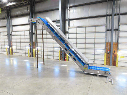 Woods Sanitary Food Process Z Incline Bucket Conveyor 18" Belt 15' 8"H -No Drive