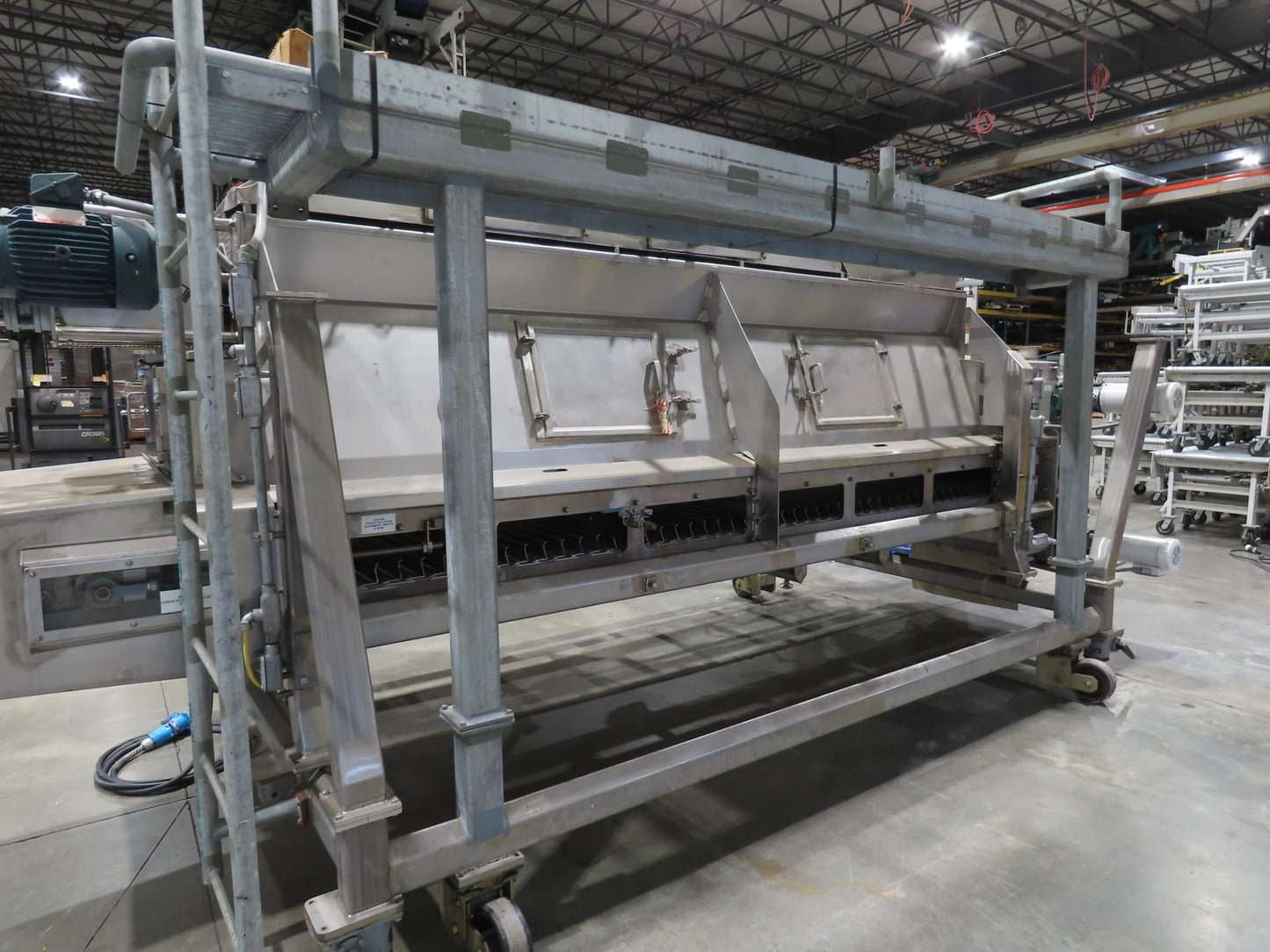 FEC Sanitary Food Grade Granulator 30" Apron Feeder Stainless Conveyor Surge Bin