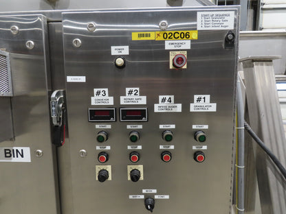 FEC Sanitary Food Grade Granulator 30" Apron Feeder Stainless Conveyor Surge Bin