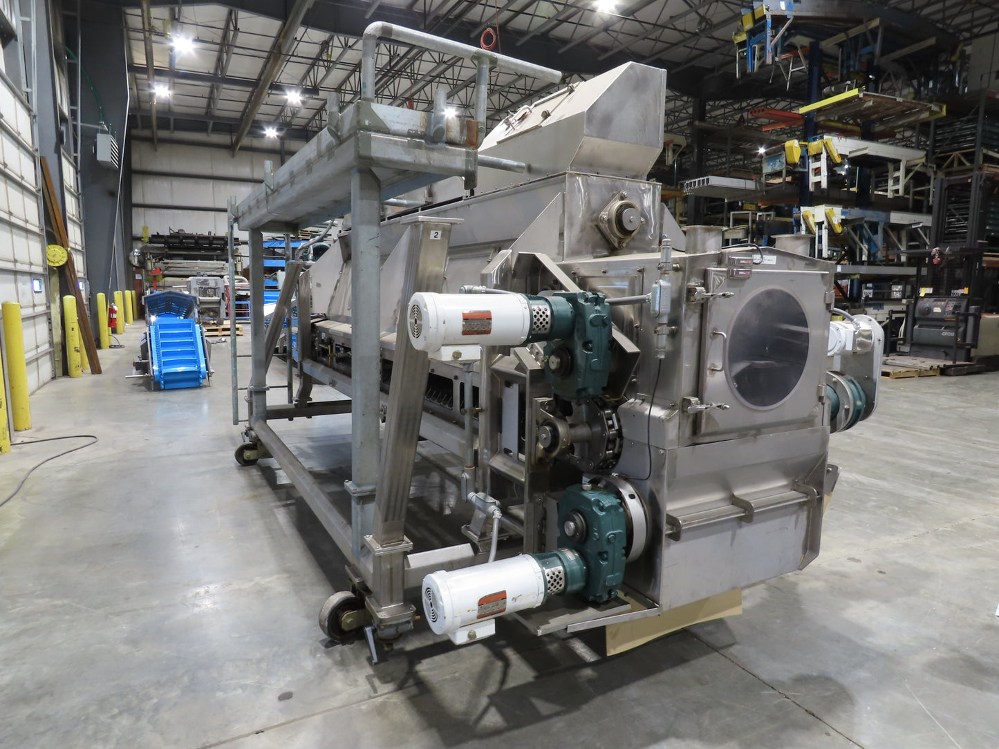 FEC Sanitary Food Grade Granulator 30" Apron Feeder Stainless Conveyor Surge Bin