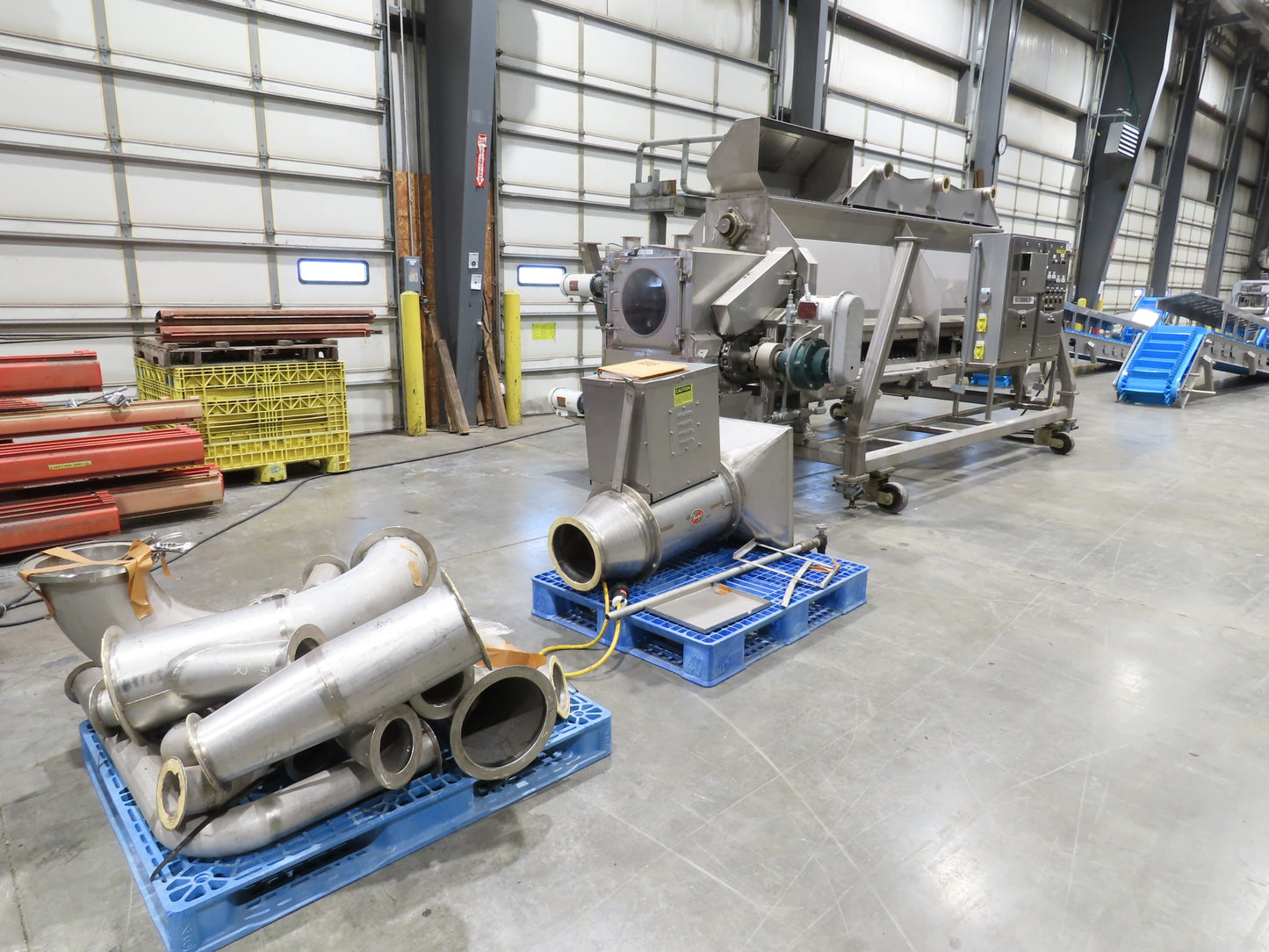 FEC Sanitary Food Grade Granulator 30" Apron Feeder Stainless Conveyor Surge Bin