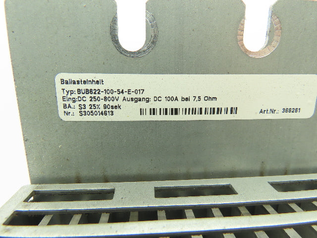 Baumuller BUB622-100-54-E-017 Converter Ballast Unit 250-800vdc 100A