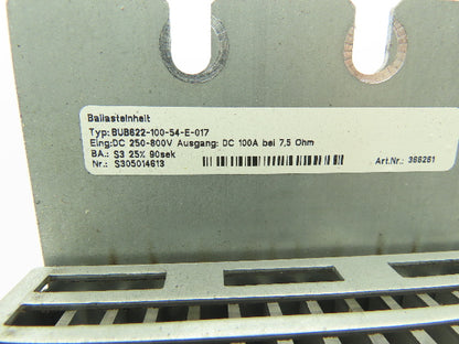 Baumuller BUB622-100-54-E-017 Converter Ballast Unit 250-800vdc 100A