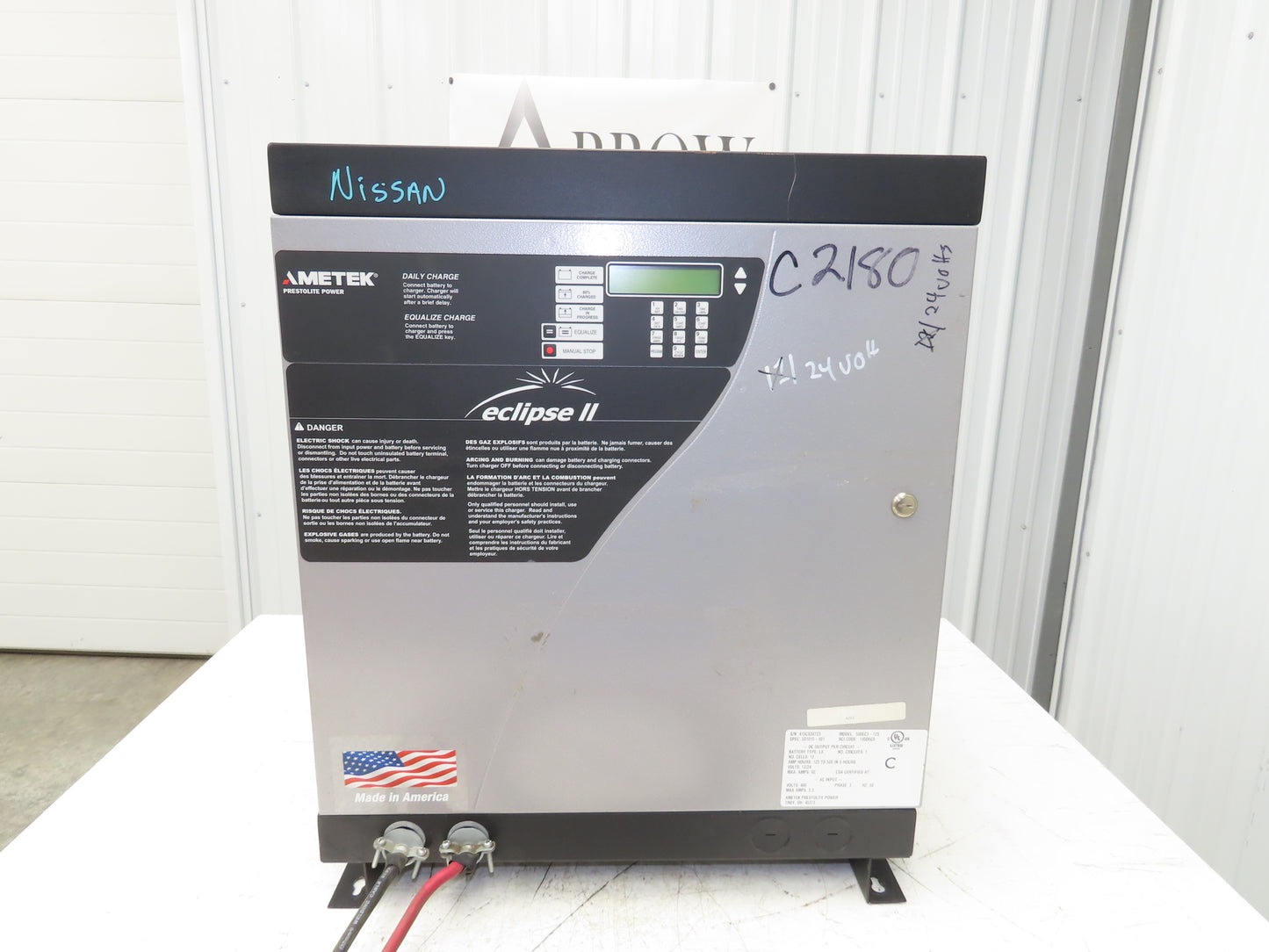 Ametek 500EC3-12S Eclipse II Forklift Battery Charger 24V 500Ah 240/480V 3Ph
