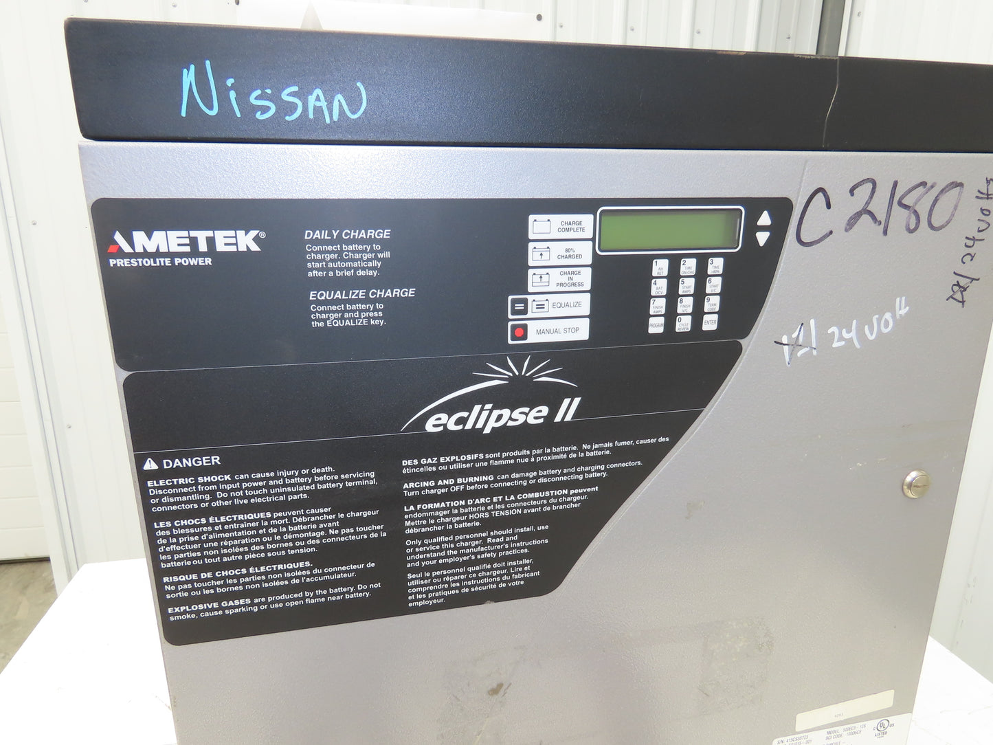 Ametek 500EC3-12S Eclipse II Forklift Battery Charger 24V 500Ah 240/480V 3Ph