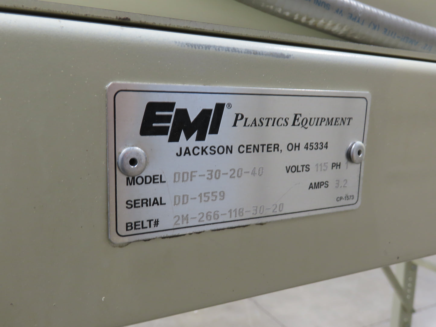 EMI Plastics 35"x 20' Belt Conveyor Dryer Tunnel 29"Bed 115V Variable Speed