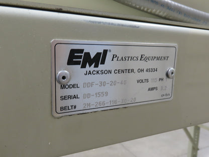 EMI Plastics 35"x 20' Belt Conveyor Dryer Tunnel 29"Bed 115V Variable Speed