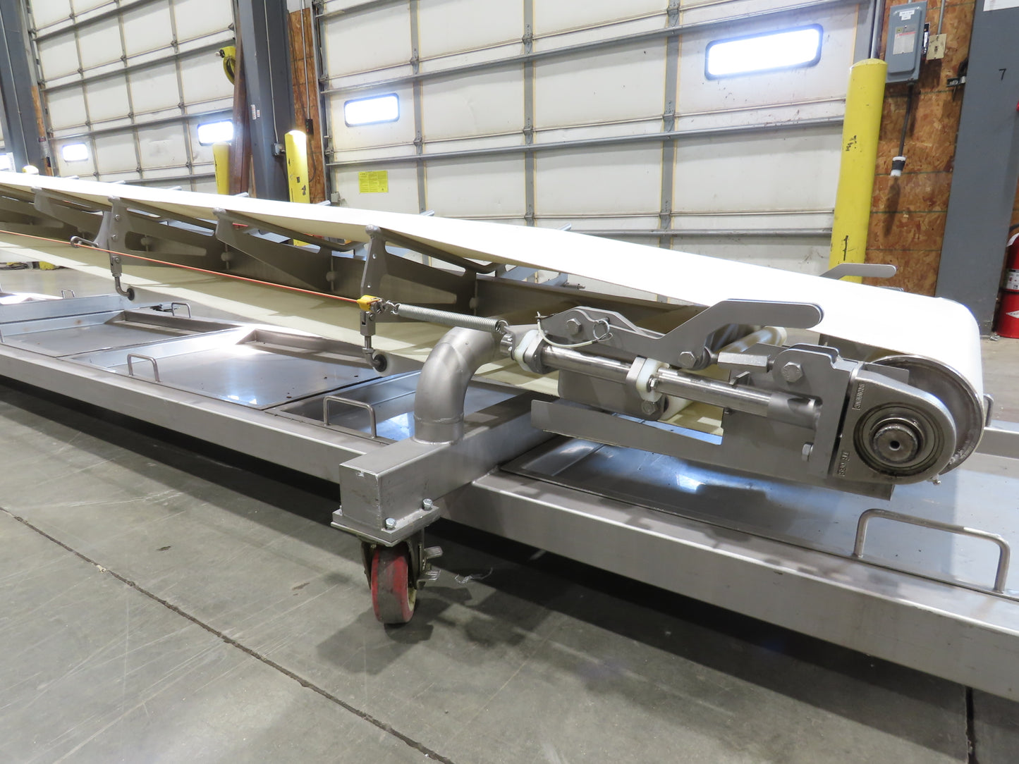 Anderson Dahlen 27"x 25' Portable Trough Belt Incline Conveyor Sanitary 480V 3PH