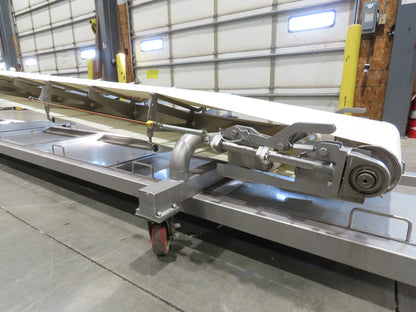 Anderson Dahlen 27"x 25' Portable Trough Belt Incline Conveyor Sanitary 480V 3PH