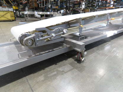 Anderson Dahlen 27"x 25' Portable Trough Belt Incline Conveyor Sanitary 480V 3PH