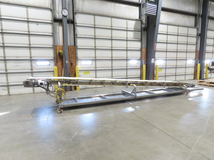 Anderson Dahlen 27"x 25' Portable Trough Belt Incline Conveyor Sanitary 480V 3PH