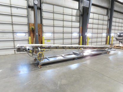 Anderson Dahlen 27"x 25' Portable Trough Belt Incline Conveyor Sanitary 480V 3PH