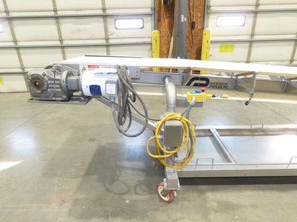 Anderson Dahlen 27"x 25' Portable Trough Belt Incline Conveyor Sanitary 480V 3PH
