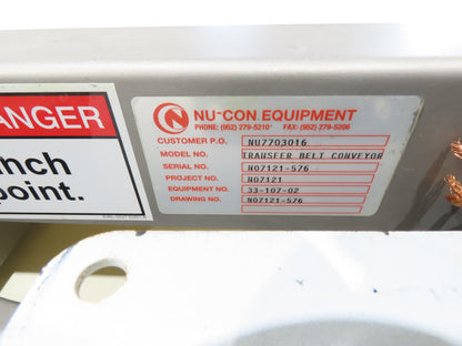 Anderson Dahlen 27"x 25' Portable Trough Belt Incline Conveyor Sanitary 480V 3PH