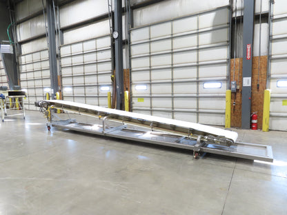 Anderson Dahlen 27"x 25' Portable Trough Belt Incline Conveyor Sanitary 480V 3PH