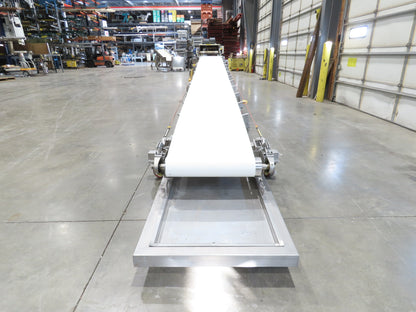 Anderson Dahlen 27"x 25' Portable Trough Belt Incline Conveyor Sanitary 480V 3PH