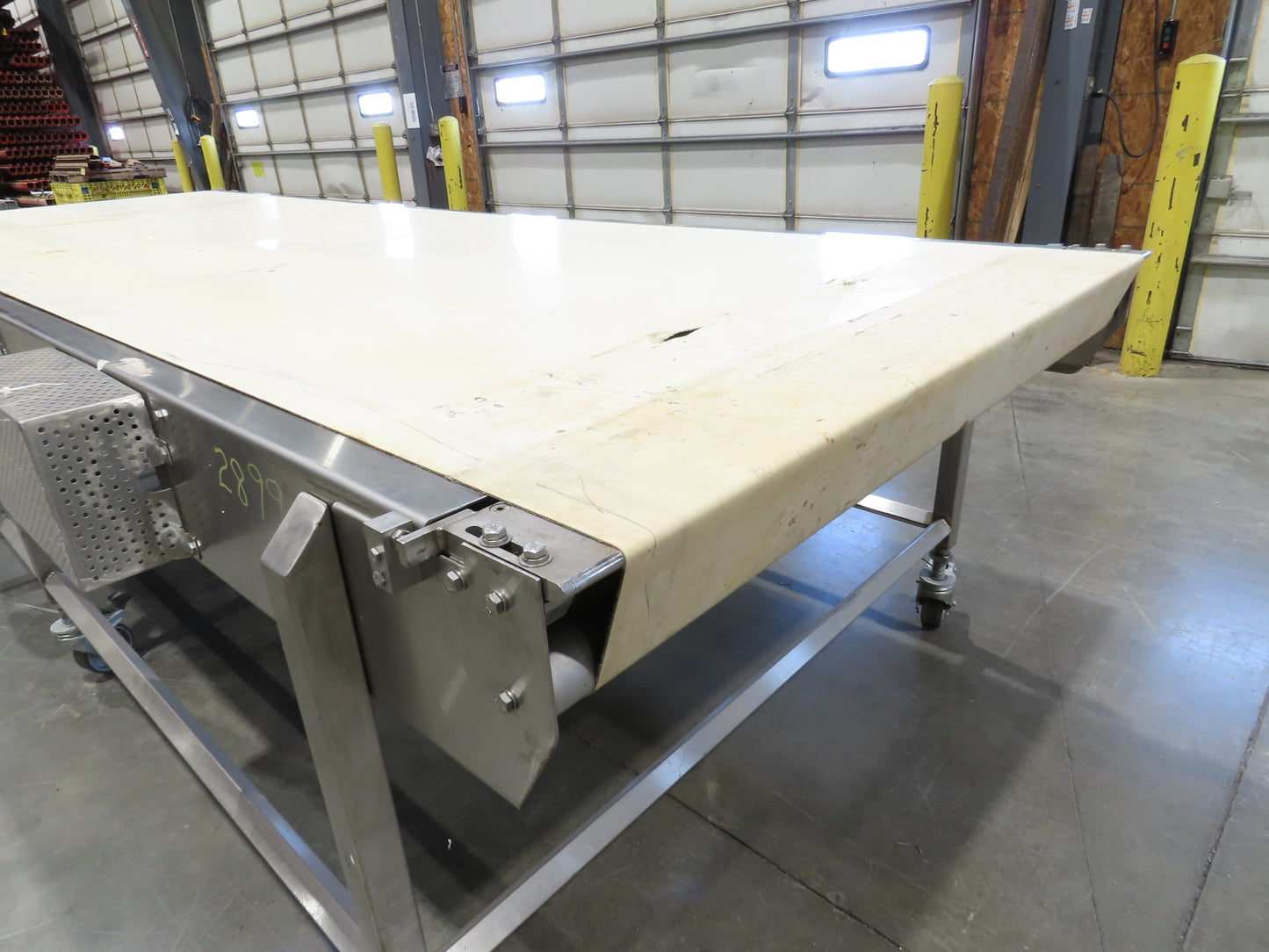 56"x 13' 4" Stainless Portable Slider Bed Conveyor 52"Wide Belt 480V 3PH 100FPM