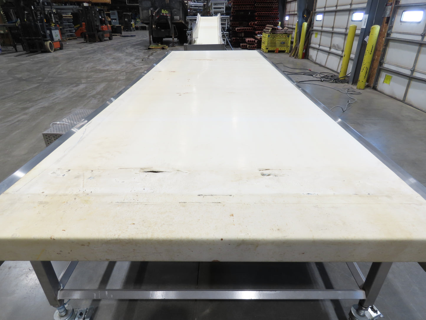 56"x 13' 4" Stainless Portable Slider Bed Conveyor 52"Wide Belt 480V 3PH 100FPM