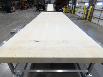 56"x 13' 4" Stainless Portable Slider Bed Conveyor 52"Wide Belt 480V 3PH 100FPM