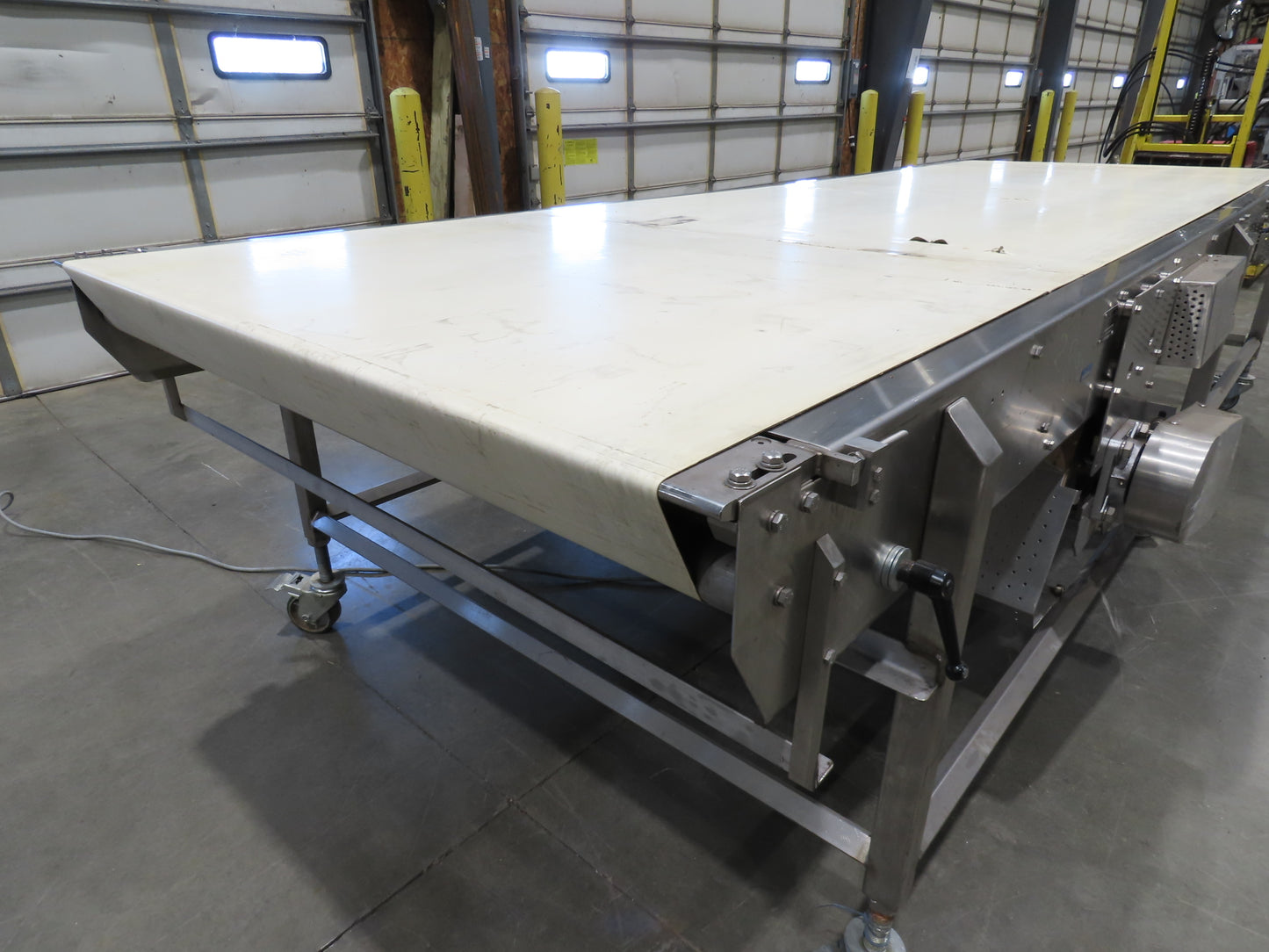 56"x 13' 4" Stainless Portable Slider Bed Conveyor 52"Wide Belt 480V 3PH 100FPM