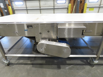 56"x 13' 4" Stainless Portable Slider Bed Conveyor 52"Wide Belt 480V 3PH 100FPM