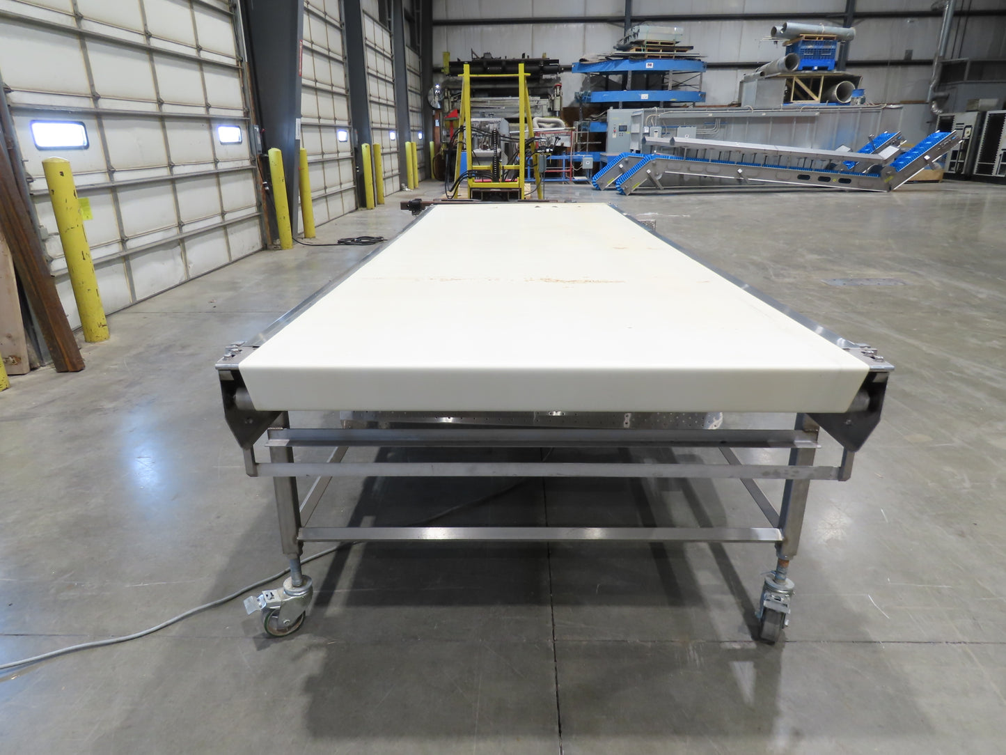 56"x 13' 4" Stainless Portable Slider Bed Conveyor 52"Wide Belt 480V 3PH 100FPM