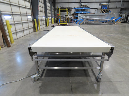 56"x 13' 4" Stainless Portable Slider Bed Conveyor 52"Wide Belt 480V 3PH 100FPM
