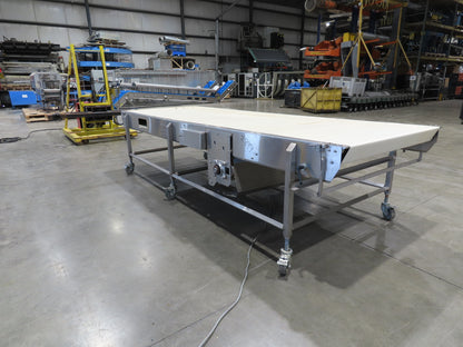 56"x 13' 4" Stainless Portable Slider Bed Conveyor 52"Wide Belt 480V 3PH 100FPM