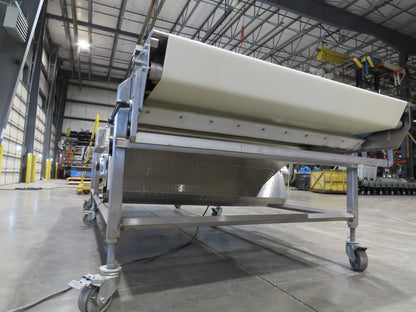 56"x 13' 4" Stainless Portable Slider Bed Conveyor 52"Wide Belt 480V 3PH 100FPM