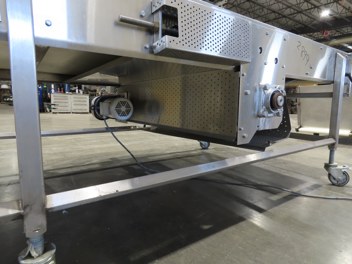 56"x 13' 4" Stainless Portable Slider Bed Conveyor 52"Wide Belt 480V 3PH 100FPM