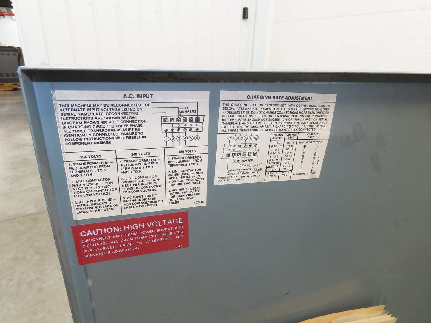 Hobart 3R24-1050 Forklift Battery Charger 48V 831-1050Ah 220A 208/240/480V 3Ph