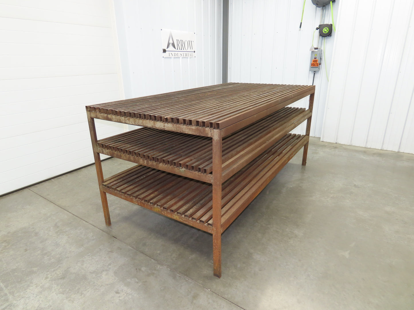 Press Brake Die Rack Holder 66 Slot Cart 96x48x43-1/2" Heavy Duty 5/8" Slot