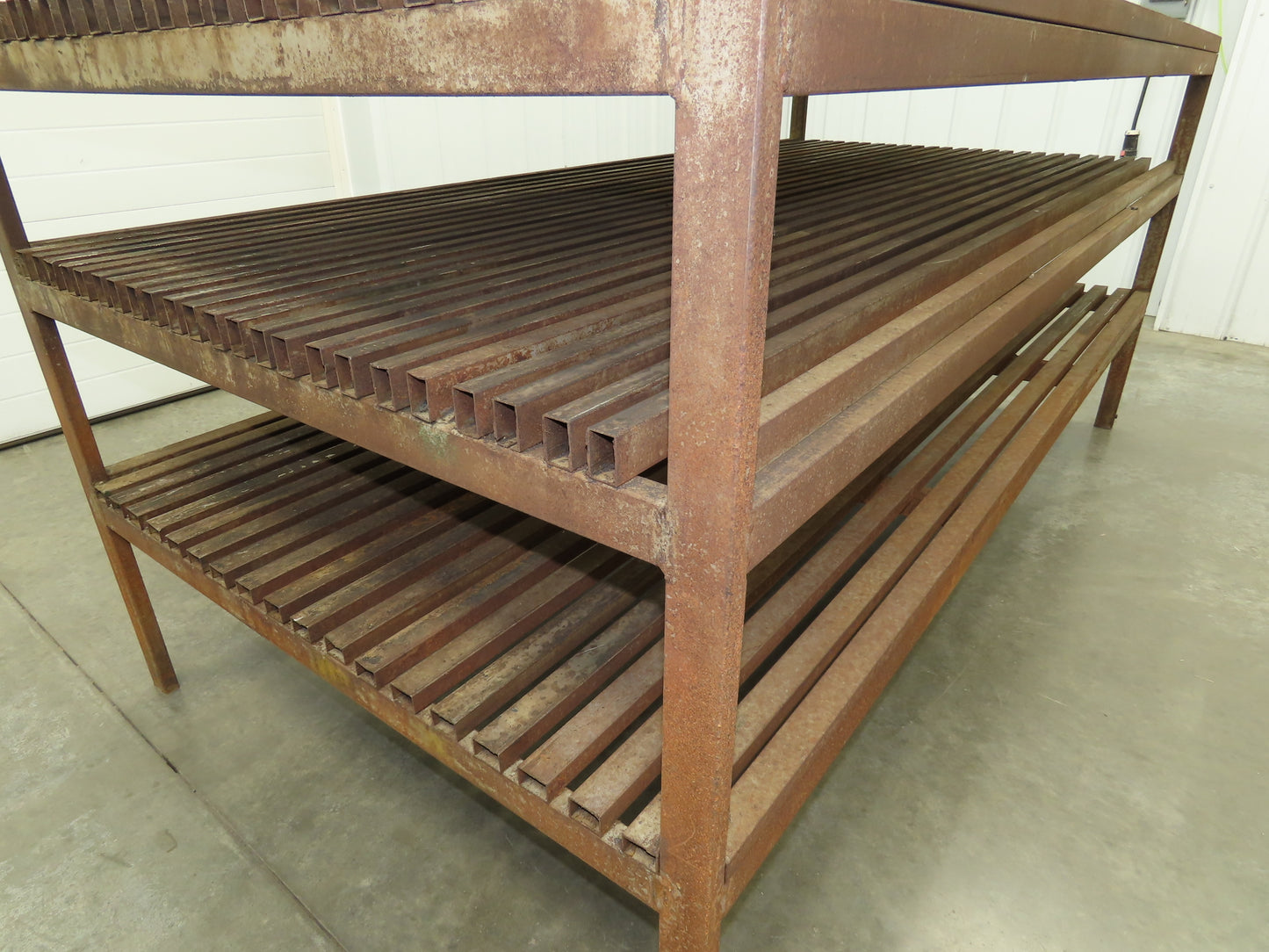 Press Brake Die Rack Holder 66 Slot Cart 96x48x43-1/2" Heavy Duty 5/8" Slot
