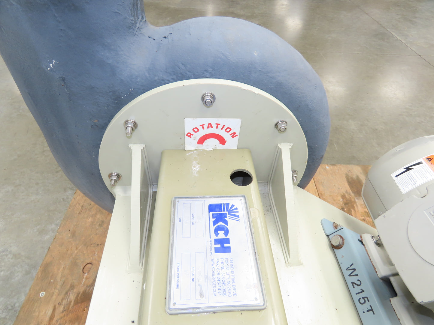 CI-8 PVC Centrifugal Blower Suction 18" Static Pressure Fan 1745 CFM 10Hp 3Ph 8"