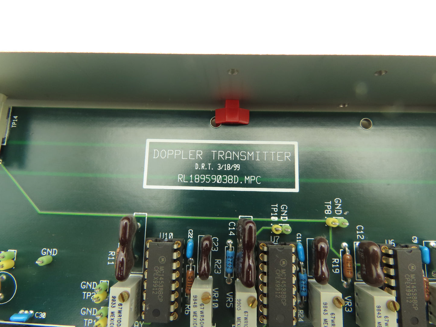 Doppler Transmitter RL18959038D.MPC Printed Circuit Control Board Rev 2 PCB