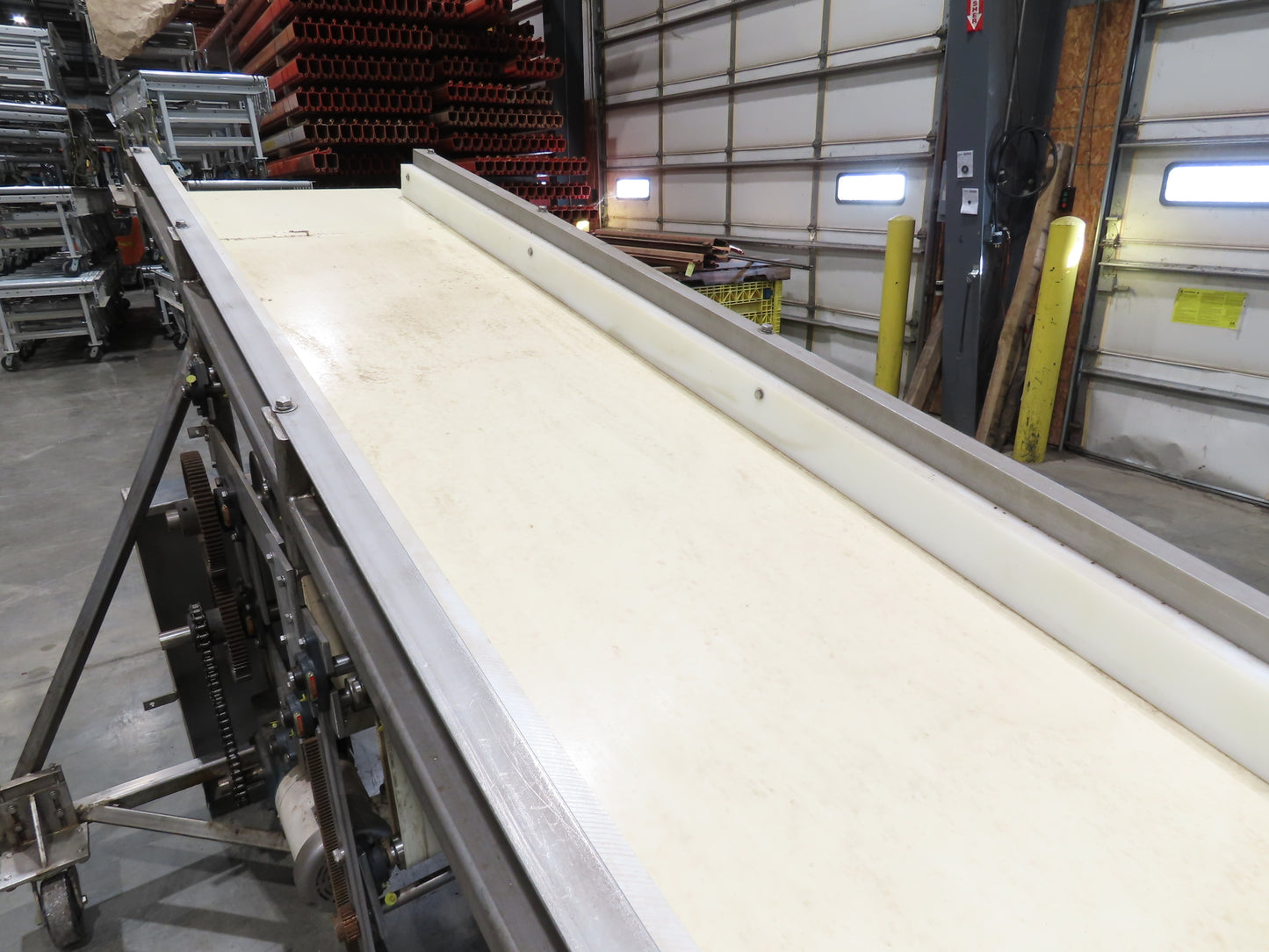 36"x 20' Stainless Portable Incline Conveyor 30"Belt 480V 3PH 100FPM Side Load