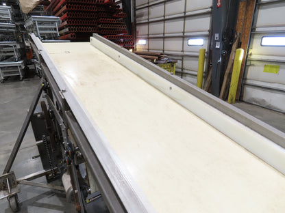 36"x 20' Stainless Portable Incline Conveyor 30"Belt 480V 3PH 100FPM Side Load