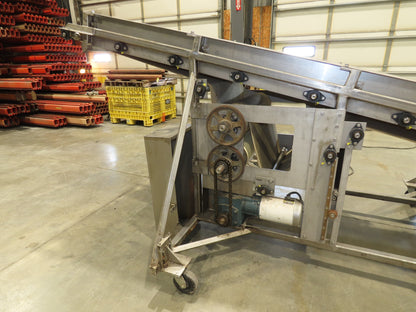 36"x 20' Stainless Portable Incline Conveyor 30"Belt 480V 3PH 100FPM Side Load