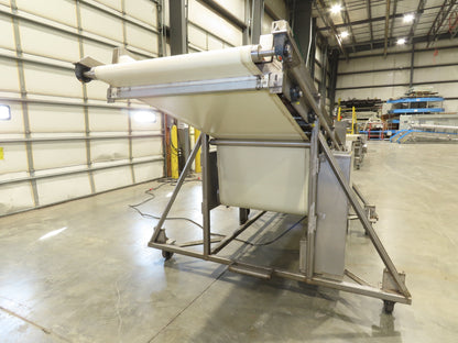 36"x 20' Stainless Portable Incline Conveyor 30"Belt 480V 3PH 100FPM Side Load